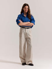 Natural Linen Baggy Fit Trousers